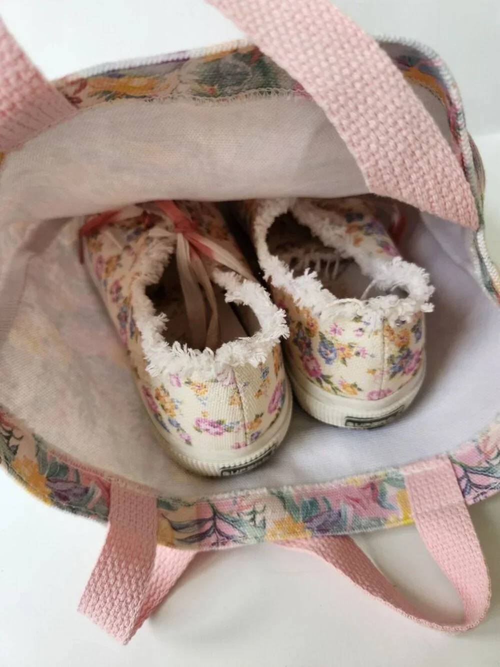 Superga x LoveShackFancy 2750 Flower Fringe Sneakers Coquette Romantic Whimsical - Picture 16 of 16
